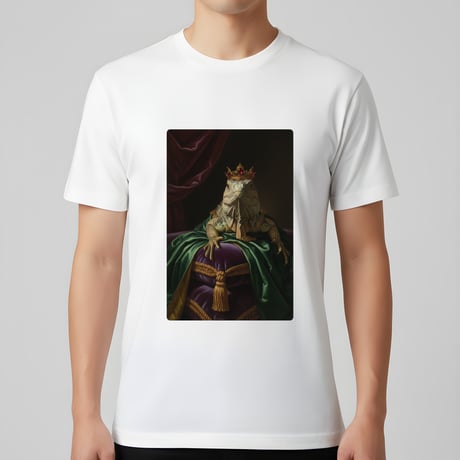 トゲオイグアナ半袖Tシャツ ルネサンス風カラー ホワイト 男女兼用