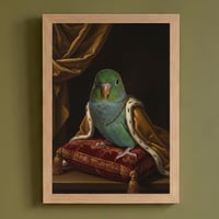 インコ（サザナミインコ）のルネサンス風肖像画 A4額装インテリア壁掛け