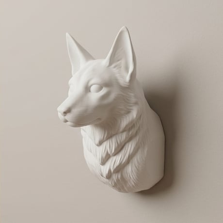 猫（メインクーン）の壁掛けレリーフ 3Dプリント 白PLA インテリア