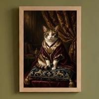 猫（ジャパニーズボブテイル）のルネサンス風肖像画 A4額装インテリア壁掛け