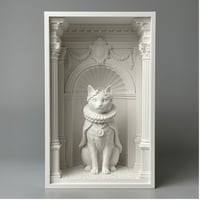 ジャパニーズボブテイルのブックヌーク 3Dプリント 白PLA 本棚インテリア