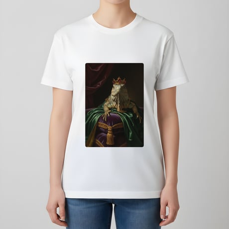 トゲオイグアナ半袖Tシャツ ルネサンス風カラー ホワイト 男女兼用