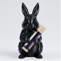 うさぎ（ドワーフホト）の3Dプリント リップケース シルクブラック キーホルダー