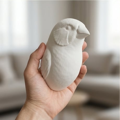 キンカチョウの壁掛けレリーフ 3Dプリント 白PLA インテリア