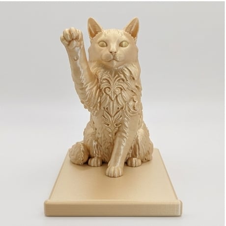 猫（ソマリ）のスマホスタンド 卓上 シルクゴールド