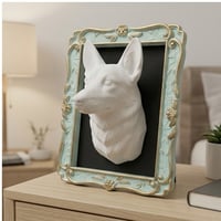 犬（コーギー）の壁掛けレリーフ 3Dプリント 白PLA インテリア