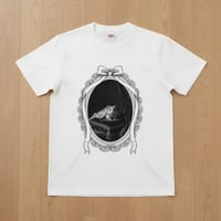 パールホワイトハムスター半袖Tシャツ ルネサンス風モノクロ ホワイト 男女兼用