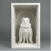 メンフクロウの3Dプリント ブックヌーク 白PLA 本棚インテリア