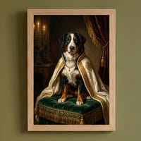 犬（バーニーズマウンテンドッグ）のルネサンス風肖像画 A4額装インテリア壁掛け