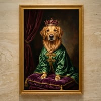 犬（ゴールデンレトリバー）のルネサンス風肖像画 A3額装インテリア壁掛け