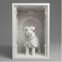 ミニチュアシュナウザーのブックヌーク 3Dプリント 白PLA 本棚インテリア