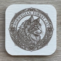 ノルウェージャンフォレストキャットの紋章コースター 4枚セット（珪藻土配合）
