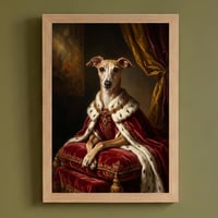 犬（イタリアングレーハウンド）のルネサンス風肖像画 A4額装インテリア壁掛け