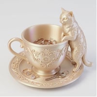 猫（ラグドール）のアクセサリートレイ 小物入れ シルクゴールド