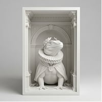 イグアナ（サバクイグアナ）の3Dプリント ブックヌーク 白PLA 本棚インテリア