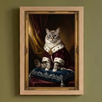 猫（ラグドール）のルネサンス風肖像画 油絵風アートA4額装インテリア壁掛け
