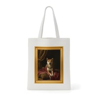 犬（柴犬）トートバッグ ルネサンス風カラーアート 金縁フレーム