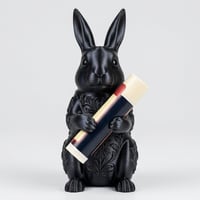 うさぎ（ヒマラヤン）の3Dプリント リップケース シルクブラック キーホルダー