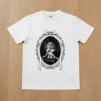フレンチロップ半袖Tシャツ ルネサンス風モノクロ ホワイト 男女兼用