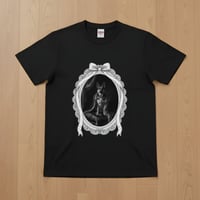 ジャーマンシェパード半袖Tシャツ ルネサンス風モノクロ ブラック 男女兼用