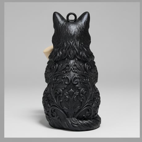 ターキッシュアンゴラのリップケース 3Dプリント シルクブラック キーホルダー