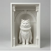 猫（ヒマラヤン）の3Dプリント ブックヌーク 白PLA 本棚インテリア