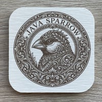 文鳥・ブンチョウの紋章コースター 4枚セット アンティーク調（珪藻土配合）