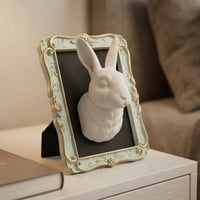 うさぎ（ミニレッキス）の壁掛けレリーフ 3Dプリント 白PLA インテリア