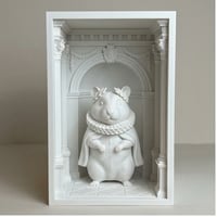 ファンシーハムスターのブックヌーク 3Dプリント 白PLA 本棚インテリア