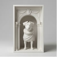 ジャックラッセルテリアのブックヌーク 3Dプリント 白PLA 本棚インテリア