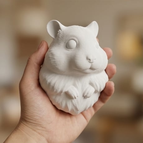 ロボロフスキーハムスターの壁掛けレリーフ 3Dプリント 白PLA インテリア