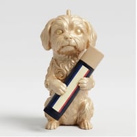 犬（マルチーズ）の3Dプリント リップケース シルクゴールド キーホルダー
