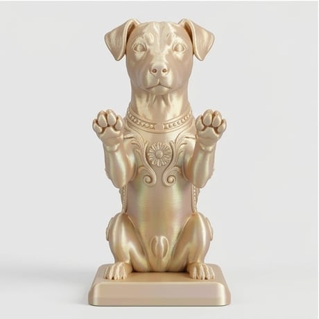 犬（ジャックラッセルテリア）のスマホスタンド 卓上 シルクゴールド