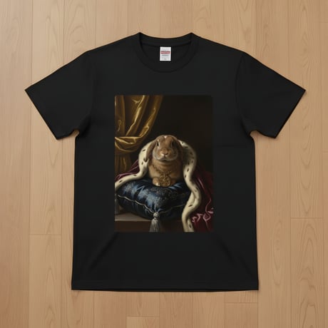 ホーランドロップ半袖Tシャツ ルネサンス風カラー ブラック 男女兼用