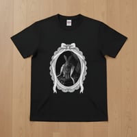 フレミッシュジャイアント半袖Tシャツ ルネサンス風モノクロ ブラック 男女兼用