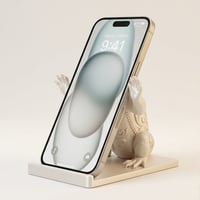 イグアナ（サイイグアナ）のスマホスタンド 卓上 シルクホワイト