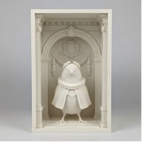 キンカチョウの3Dプリント ブックヌーク 白PLA 本棚インテリア