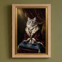猫（ノルウェージャンフォレストキャット）のルネサンス風肖像画 A4額装