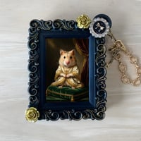 プディングハムスターバッグチャーム ルネサンス風 ブラック額縁デザイン