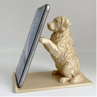 犬（バーニーズマウンテンドッグ）のスマホスタンド 卓上 シルクゴールド