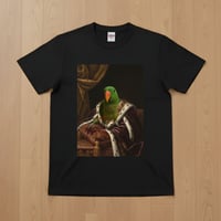 オオハナインコ半袖Tシャツ ルネサンス風カラー ブラック 男女兼用