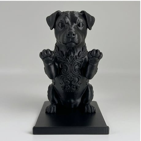 犬（ジャックラッセルテリア）のスマホスタンド 卓上 シルクブラック