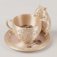ハムスター（テディベアハムスター）のアクセサリートレイ 小物入れ シルクゴールド