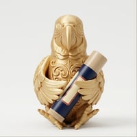 ルリコンゴウインコのリップケース 3Dプリント シルクゴールド キーホルダー