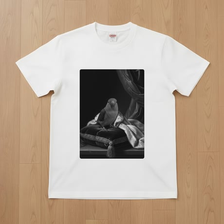コザクラインコ半袖Tシャツ ルネサンス風モノクロ ホワイト 男女兼用