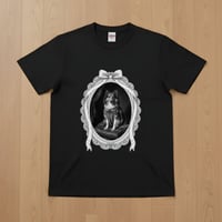 シェットランドシープドッグ半袖Tシャツ ルネサンス風モノクロ ブラック 男女兼用