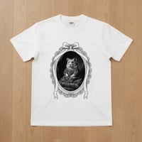 ファンシーハムスター半袖Tシャツ ルネサンス風モノクロ ホワイト 男女兼用