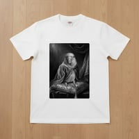オキナインコ半袖Tシャツ ルネサンス風モノクロ ホワイト 男女兼用