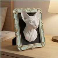 猫（スフィンクス）の壁掛けレリーフ 3Dプリント 白PLA インテリア
