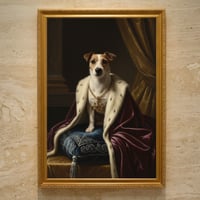 犬（ジャックラッセルテリア）のルネサンス風肖像画 A3額装インテリア壁掛け